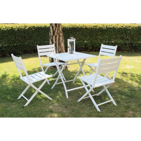 Tavolo Alabama 70x70 Pieghevole - Bianco -6