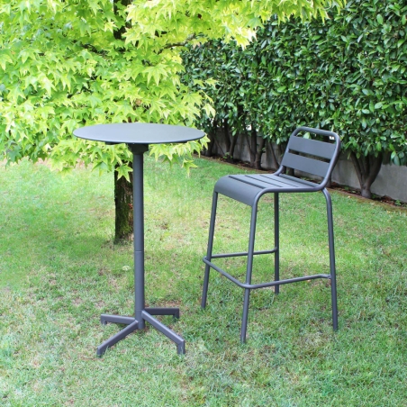 Tavolo Alto Vega Ø 60 - Grigio scuro -4