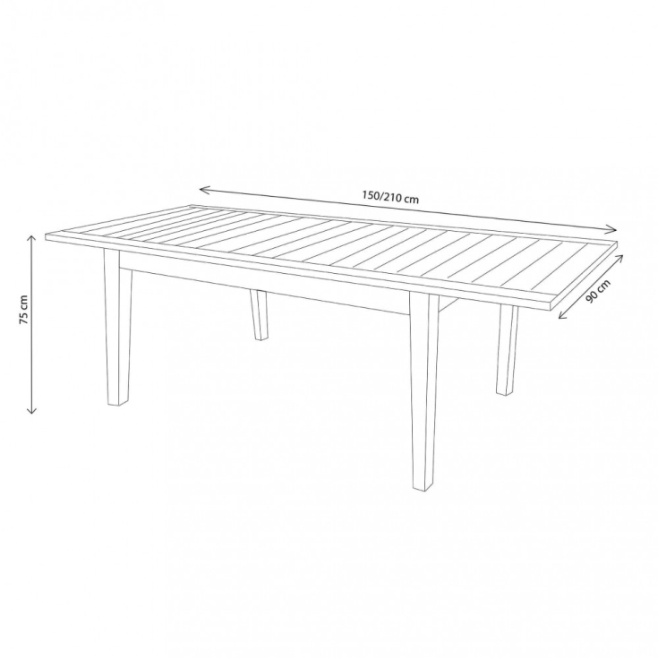 Tavolo Ribot 150/210x90 - Marrone -3