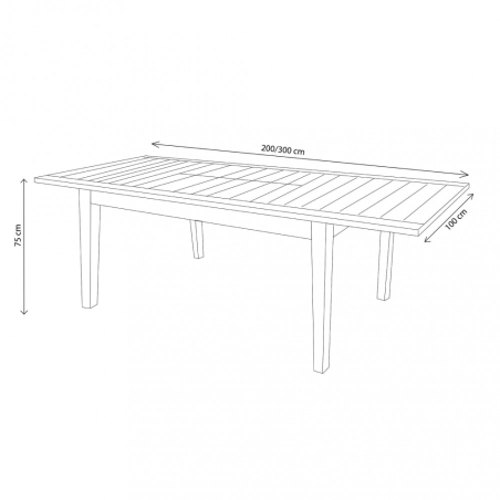 Tavolo Ribot 200/300x100 - Marrone -3
