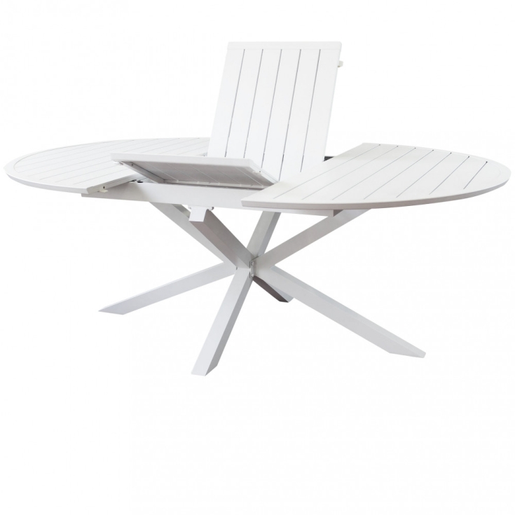 Tavolo Rotondo Camelot Allungabile 150/200x150 - Bianco -2