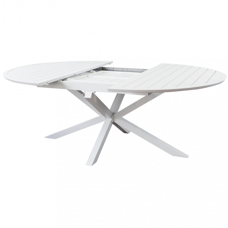 Tavolo Rotondo Camelot Allungabile 150/200x150 - Bianco -3