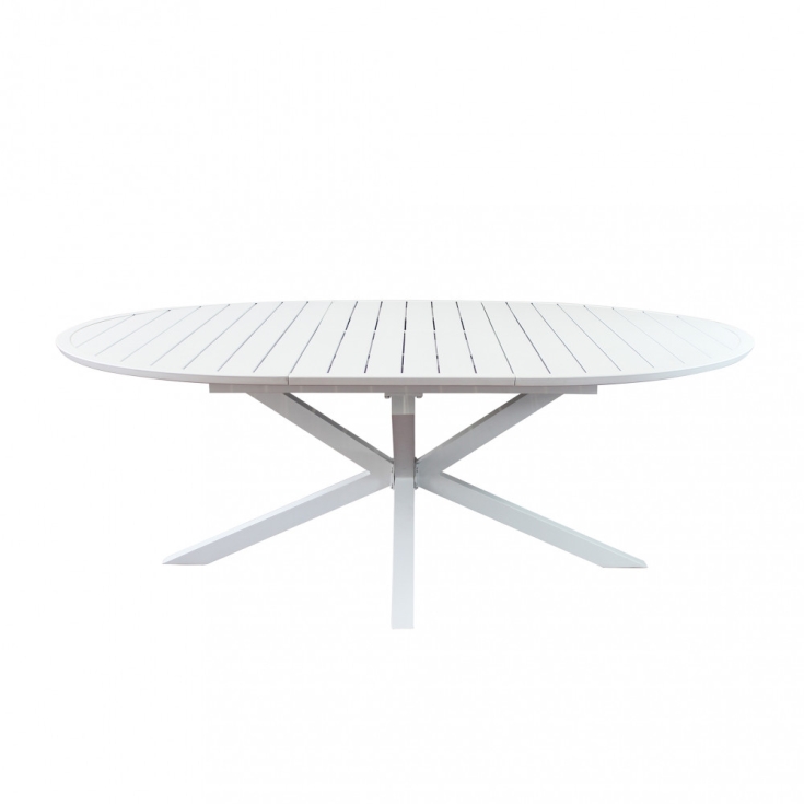 Tavolo Rotondo Camelot Allungabile 150/200x150 - Bianco -5