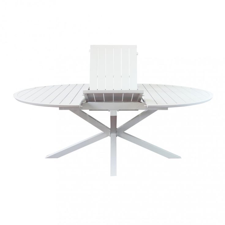 Tavolo Rotondo Camelot Allungabile 150/200x150 - Bianco -6