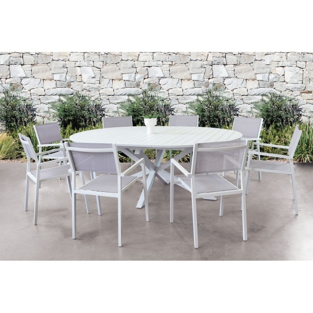 Tavolo Rotondo Camelot Allungabile 150/200x150 - Bianco -8