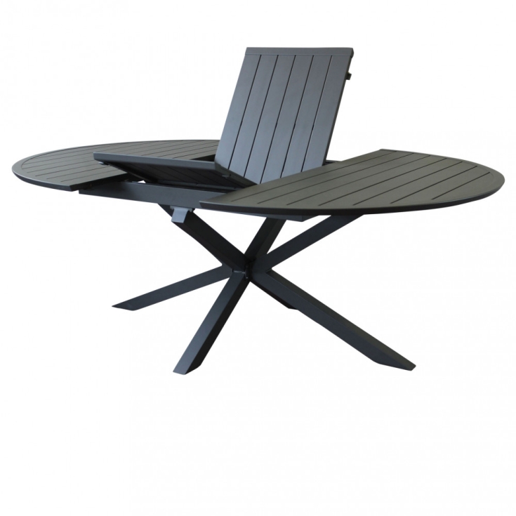 Tavolo Rotondo Camelot Allungabile 150/200x150 - Antracite -2