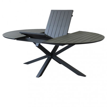 Tavolo Rotondo Camelot Allungabile 150/200x150 - Antracite -2