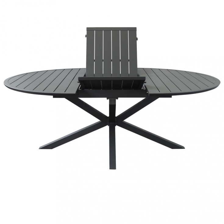 Tavolo Rotondo Camelot Allungabile 150/200x150 - Antracite -6