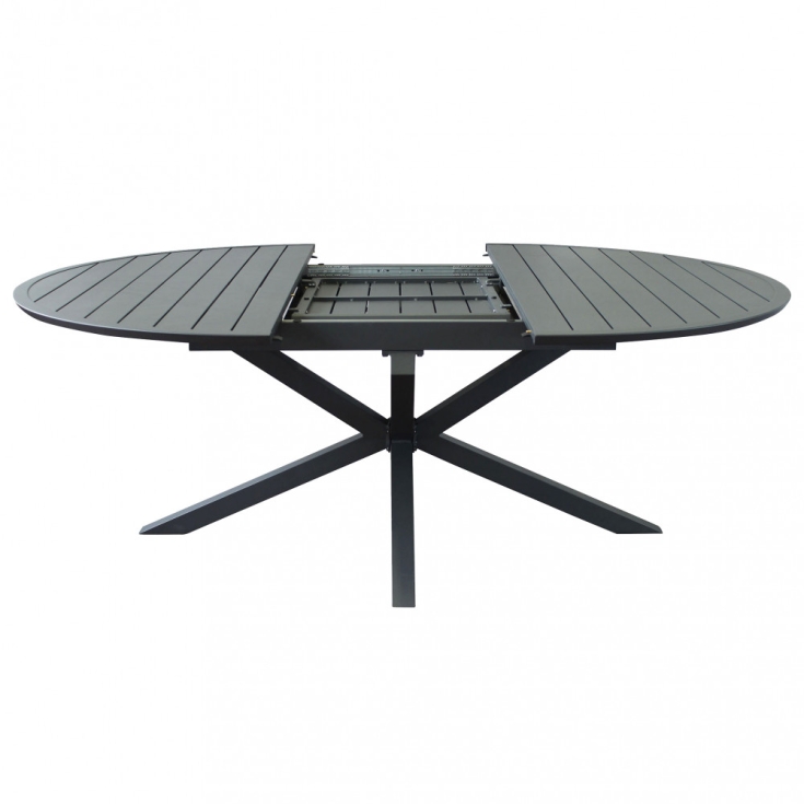 Tavolo Rotondo Camelot Allungabile 150/200x150 - Antracite -7