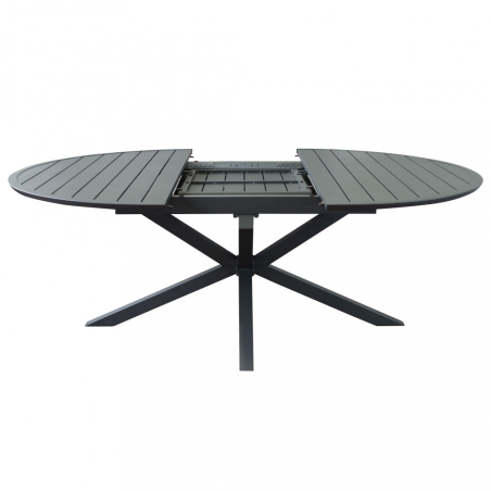 Tavolo Rotondo Camelot Allungabile 150/200x150 - Antracite -7