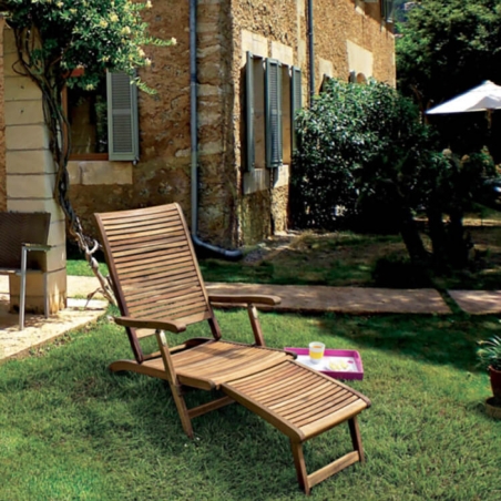 Lettino prendisole Marrone Legno STEAMER RIVIERA