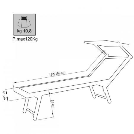 Lettino prendisole Bianco  RIMINI