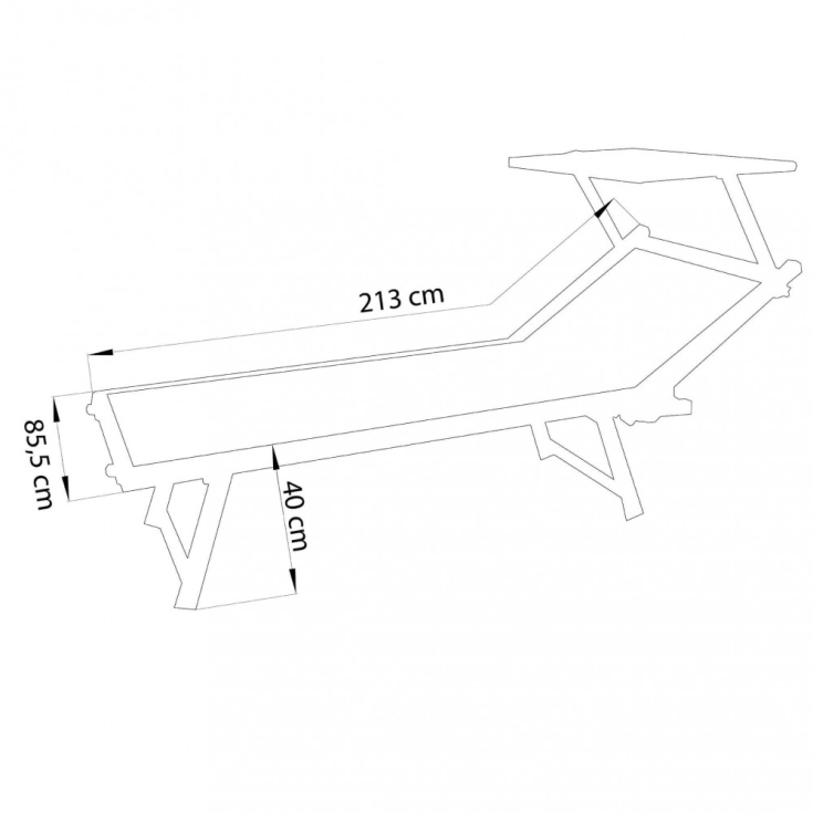 Lettino prendisole Blu Alluminio CEFALU XXL