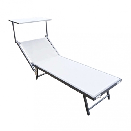 Lettino prendisole Bianco Alluminio RIMINI