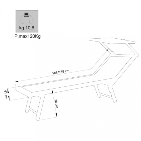 Lettino prendisole Bianco Alluminio RIMINI