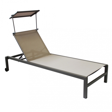 Lettino prendisole Taupe Alluminio MADISON
