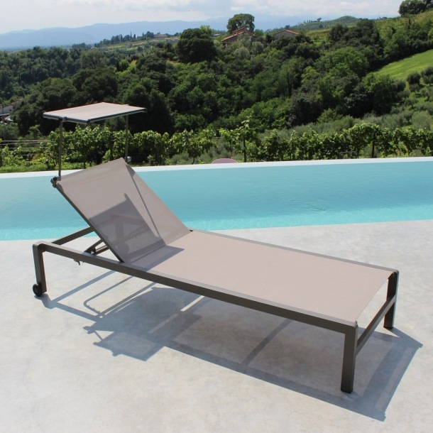 Lettino prendisole Taupe Alluminio MADISON