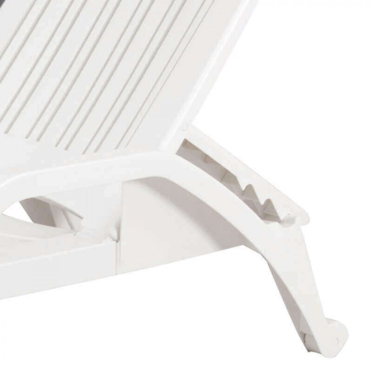 Lettino prendisole Bianco Policarbonato ZANZIBAR con ruote -4