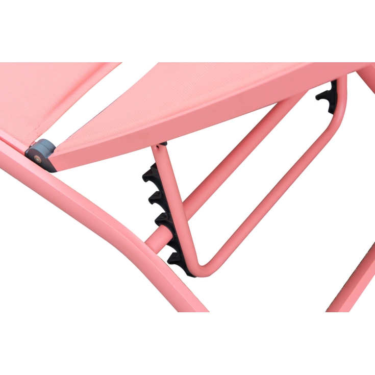 Lettino prendisole Rosso Alluminio ITACA Impilabile -3