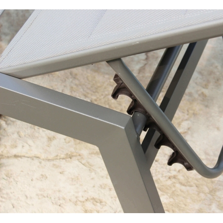 Lettino prendisole Taupe Alluminio FORMENTERA Impilabile -4