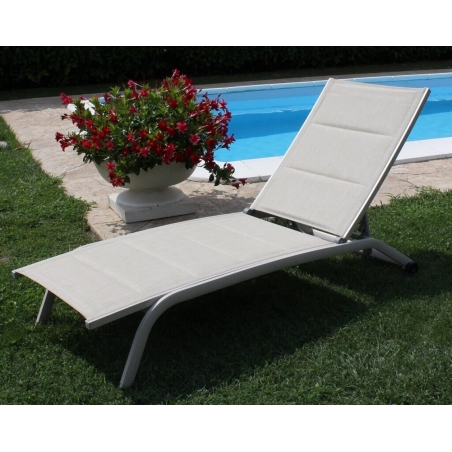 Lettino prendisole Tortora Alluminio ITACA Impilabile -3