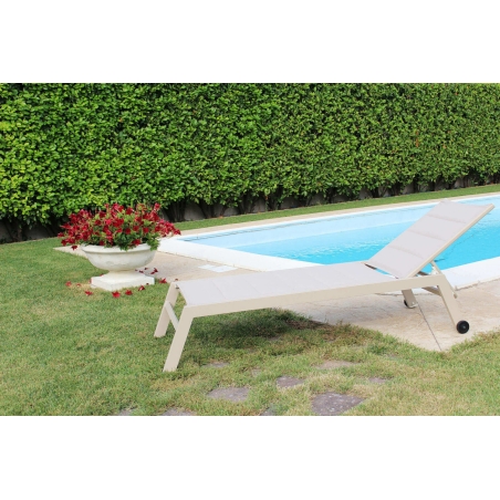 Lettino prendisole Tortora Alluminio FORMENTERA Impilabile -2