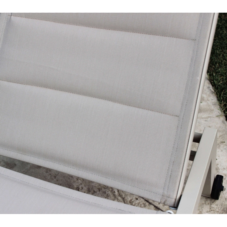 Lettino prendisole Tortora Alluminio FORMENTERA Impilabile -4