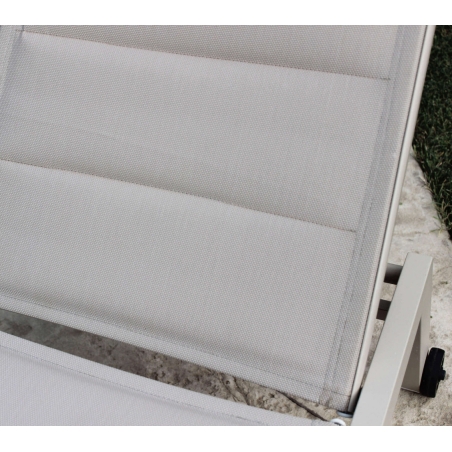 Lettino prendisole Tortora Alluminio FORMENTERA Impilabile -4