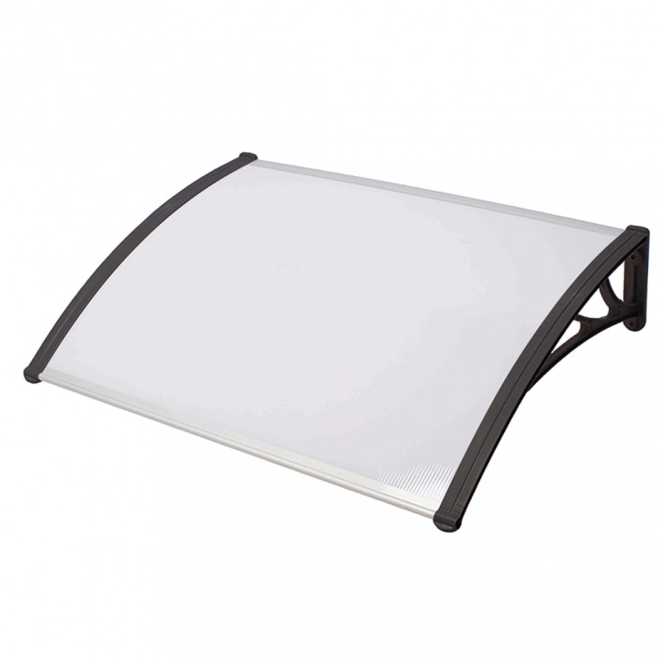 Pensilina 100x80 cm copertura Trasparente struttura Grigio