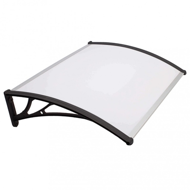 Pensilina 120x100 cm copertura Trasparente struttura Grigio