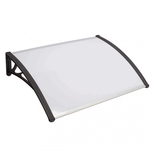 Pensilina 150x100 cm copertura Trasparente struttura Grigio