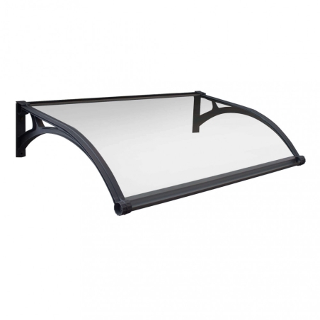 Pensilina 120x100 cm  con led copertura Trasparente struttura Grigio