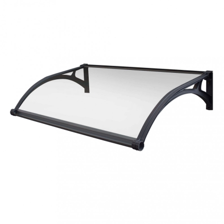 Pensilina 150x100 cm  con led copertura Trasparente struttura Grigio