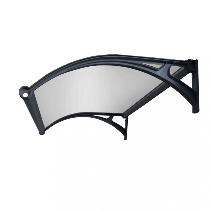 Pensilina 150x100 cm  con led copertura Semitrasparente struttura Grigio -3