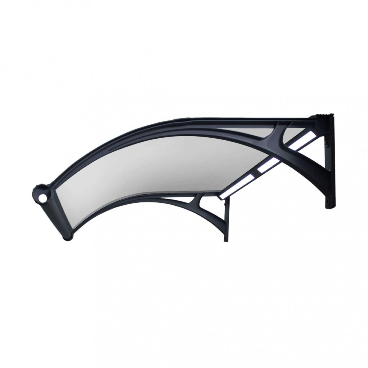 Pensilina 150x100 cm  con led copertura Semitrasparente struttura Grigio -2