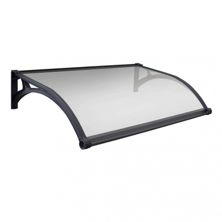 Pensilina 150x100 cm  con led copertura Semitrasparente struttura Grigio -1