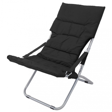 Sdraio Canapone Telo Oxford Pieghevole Nero 65x80x96cm -4