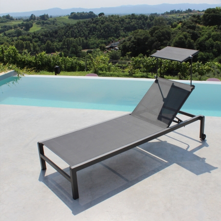 Lettino prendisole Antracite Alluminio MADISON -1
