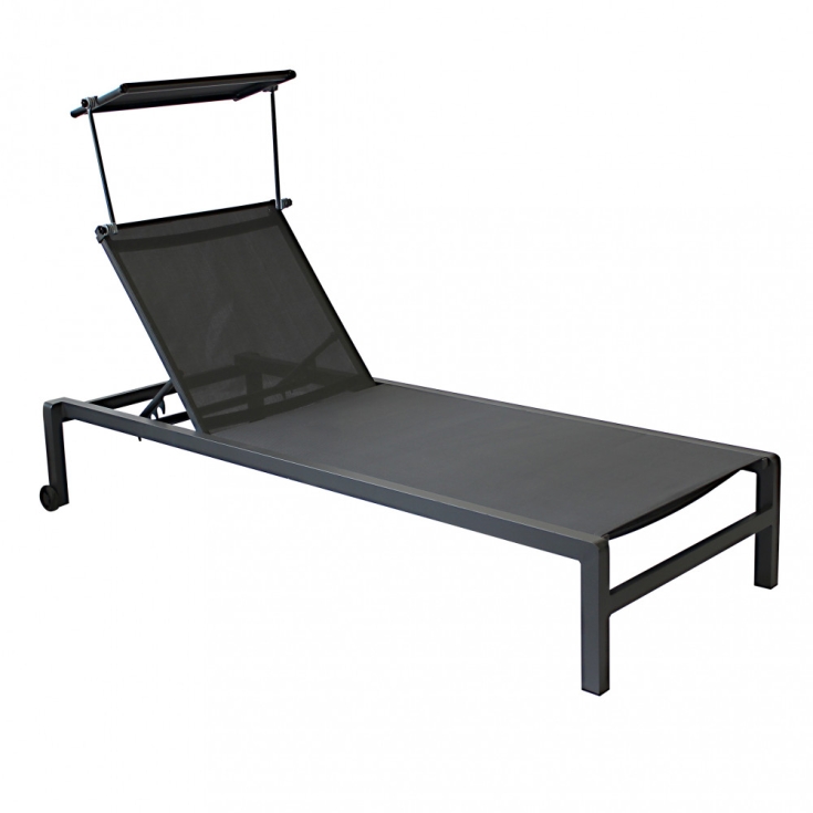 Lettino prendisole Antracite Alluminio MADISON -3