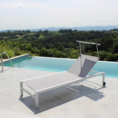 Lettino prendisole Bianco Alluminio MADISON -1