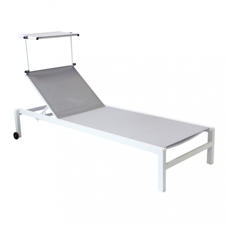 Lettino prendisole Bianco Alluminio MADISON -2