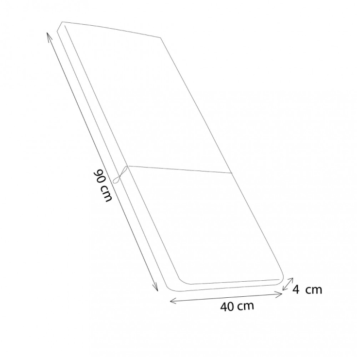 Cuscino in Poliestere 90x40cm spesso 4cm sfoderabile Ecrù Real