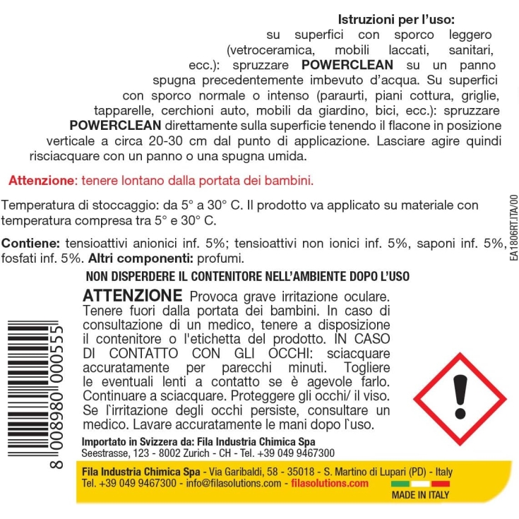 Sgrassatore spray Fila multisuperficie 750mlFILA