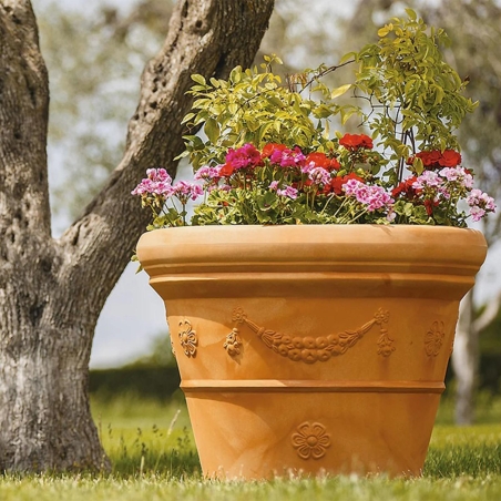 Vaso da esterno doppiobordo Festone Rome Monacis -2