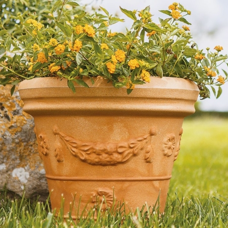 Vaso da esterno doppiobordo Festone Rome Monacis -1