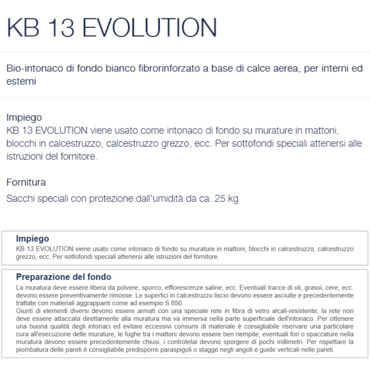 Intonaco di fondo bio bianco fibrorinforzato KB13 EVOLUTION Fassa -2