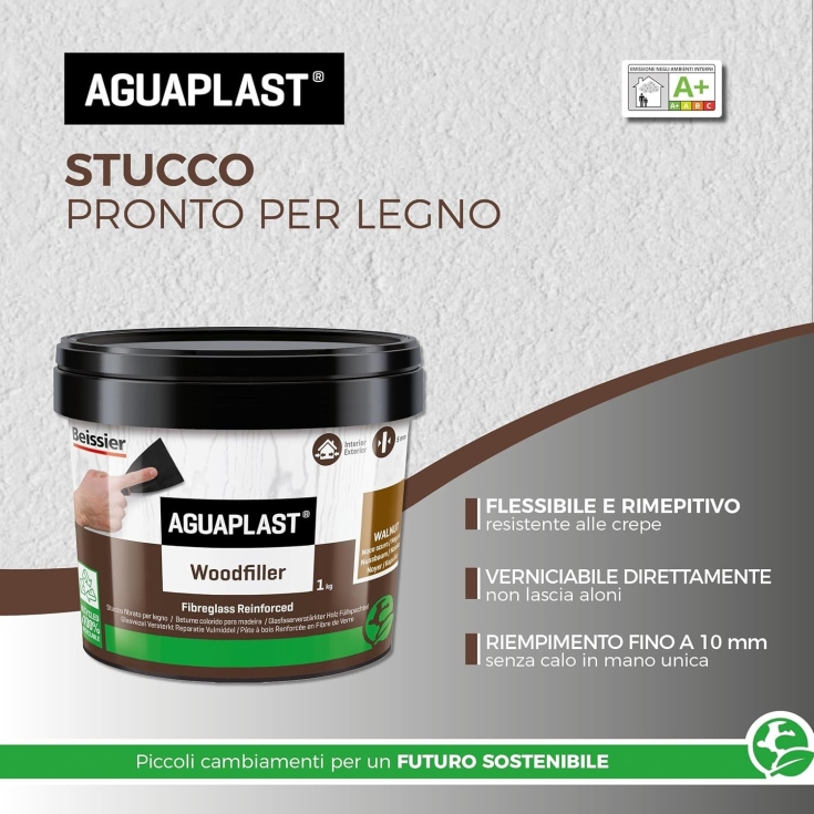 Stucco pronto per legno Woodlite Aguaplast |Neutro 1 KgAGUAPLAST