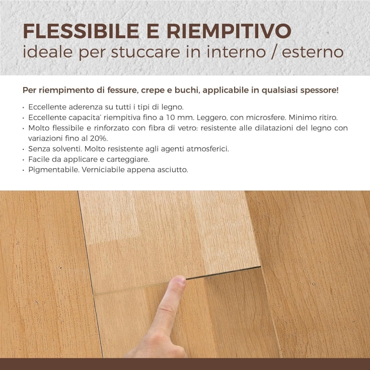 Stucco pronto per legno Woodlite Aguaplast |Noce chiaro 1 KgAGUAPLAST