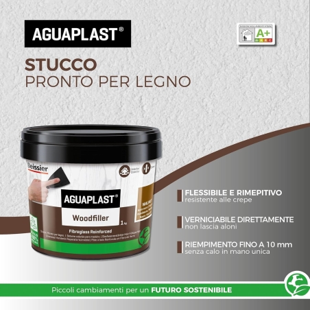 Stucco pronto per legno Woodlite Aguaplast |Rovere 1 KgAGUAPLAST
