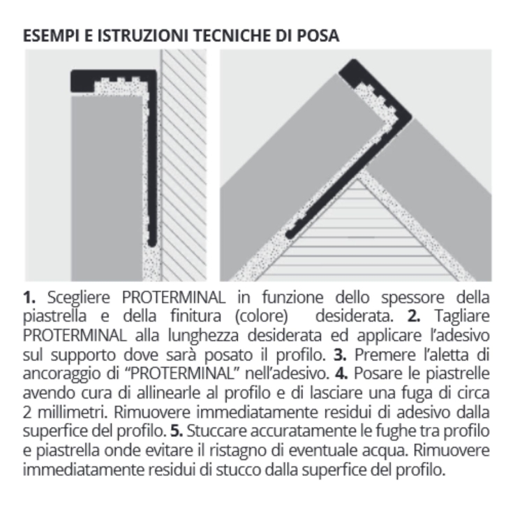 Profilo per rivestimenti 270 cm Proterminal Bronzo Progress Profiles -3